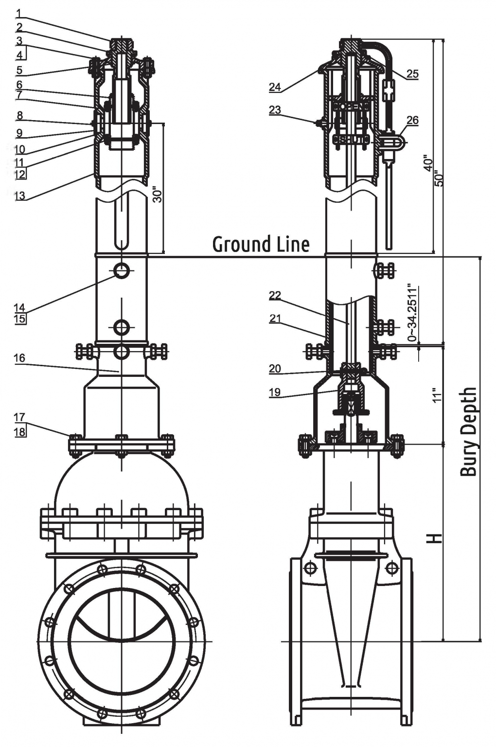 IPO888 Vertical Type Indicator Post | Fivalco - Leading Valves Manufacturer