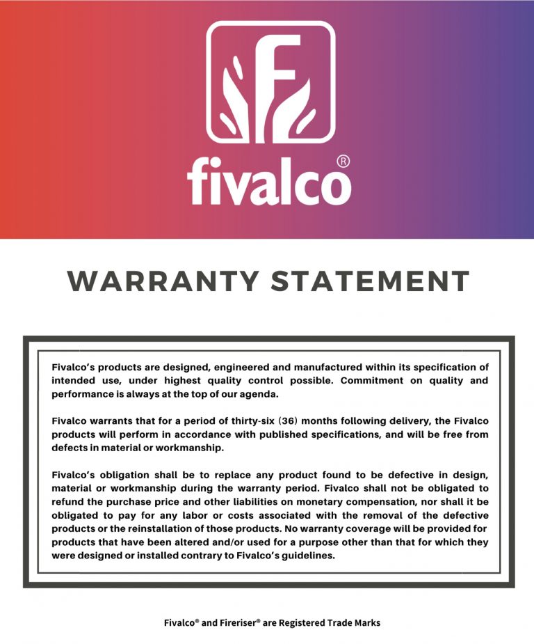 Warranty Statement Fivalco Group Leading Valves Manufacturer