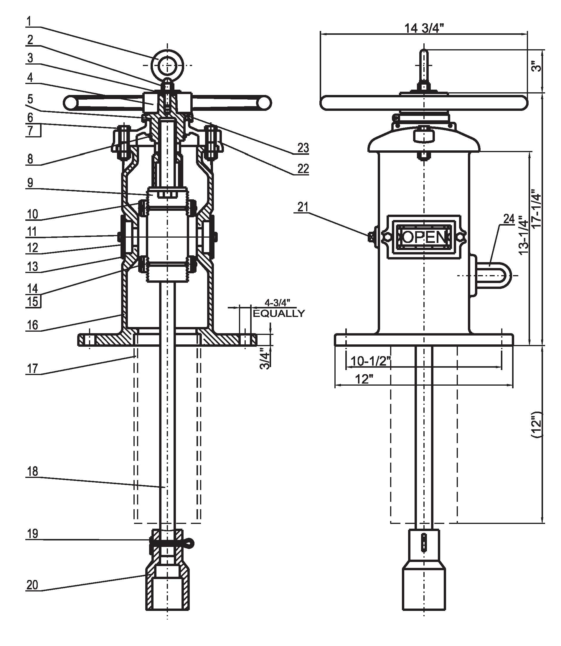 WPO999 WALL TYPE INDICATOR POST - Image 2